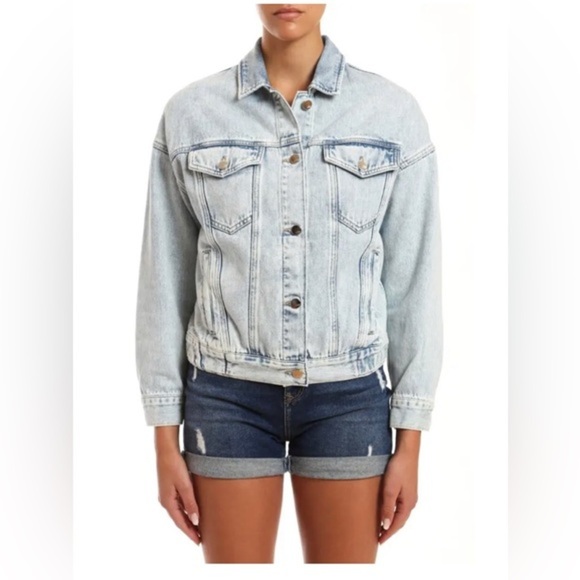 MAVI Linda 90’s Bleached‎ 90’s all love Denim Trucker jean Jacket size small new - Picture 10 of 11